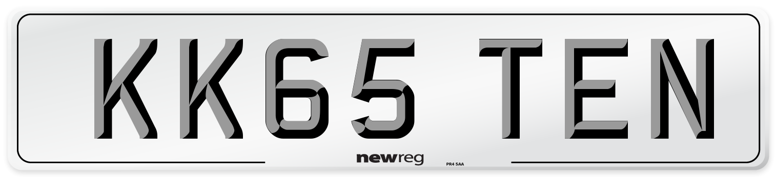 KK65 TEN Number Plate from New Reg